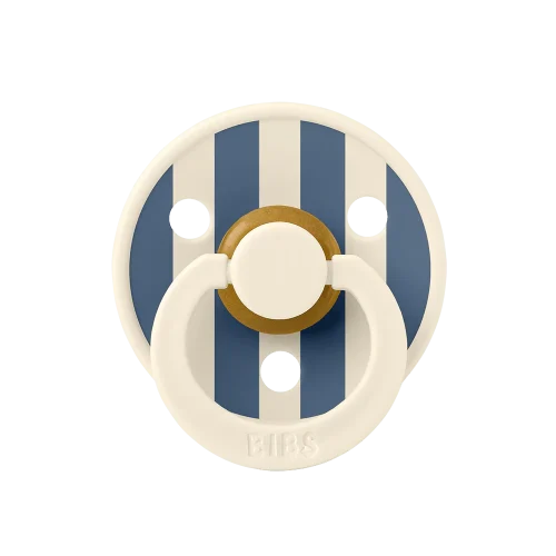 Пустушка BIBS Colour Latex Round Block - Ivory Steel Blue