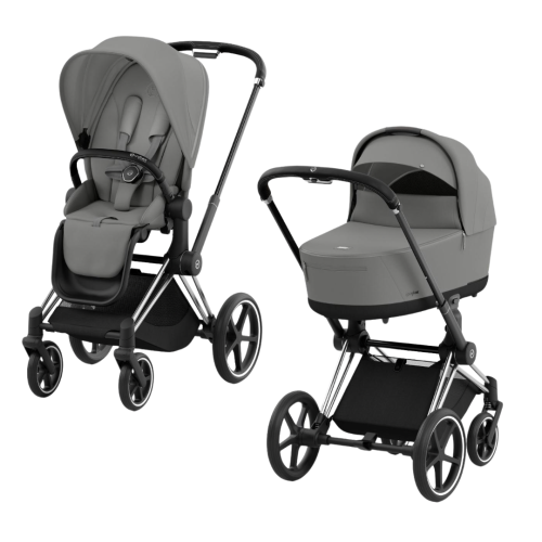 Візочок Cybex Priam 4.0 Mirage Grey на шасі Chrome Black 2 в 1
