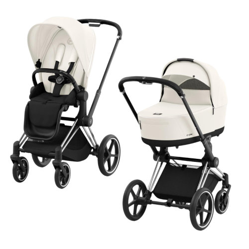 Візочок Cybex Priam 4.0 Off White на шасі Chrome Black 2 в 1