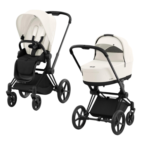 Візочок Cybex Priam 4.0 Off White на шасі Black Matt 2 в 1