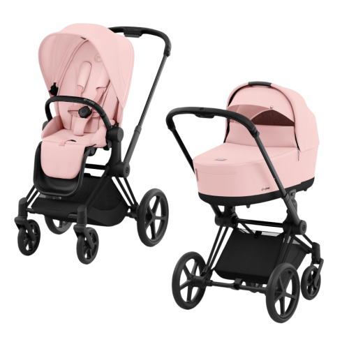 Візочок Cybex Priam 4.0 Peach Pink на шасі Black Matt 2 в 1