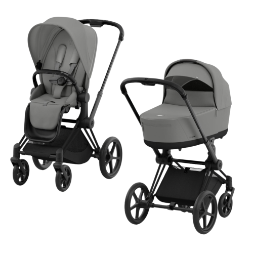 Візочок Cybex Priam 4.0 Mirage Grey на шасі Black Matt 2 в 1