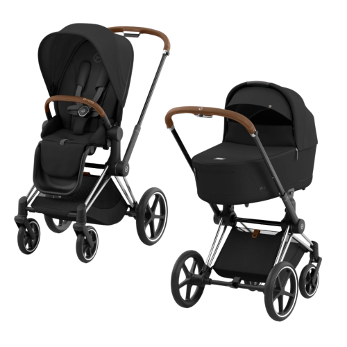 Візочок Cybex Priam 4.0 Sepia Black на шасі Chrome Brown 2 в 1
