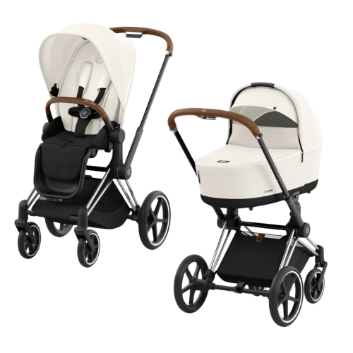 Візочок Cybex Priam 4.0 Off White на шасі Chrome Brown 2 в 1