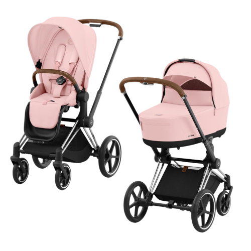 Візочок Cybex Priam 4.0 Peach Pink на шасі Chrome Brown 2 в 1