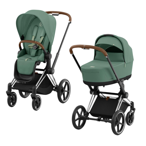 Візочок Cybex Priam 4.0 Leaf Green на шасі Chrome Brown 2 в 1