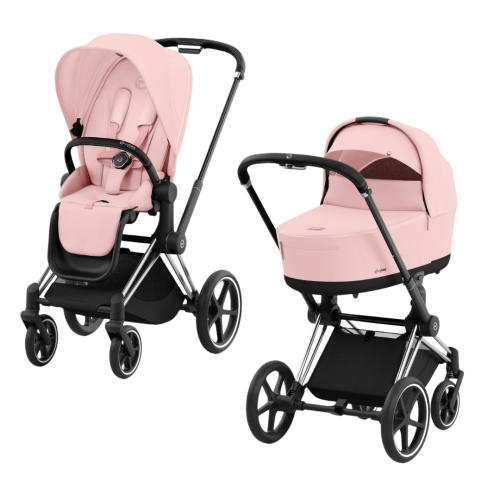 Візочок Cybex Priam 4.0 Peach Pink на шасі Chrome Black 2 в 1