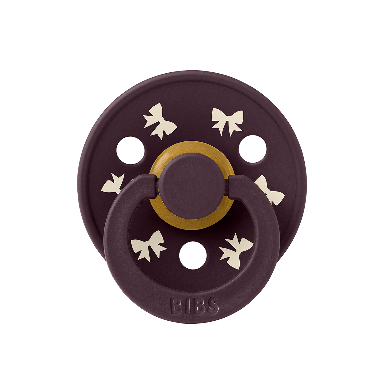 Пустушка BIBS Colour Latex Holiday Leaf - Plum Ivory