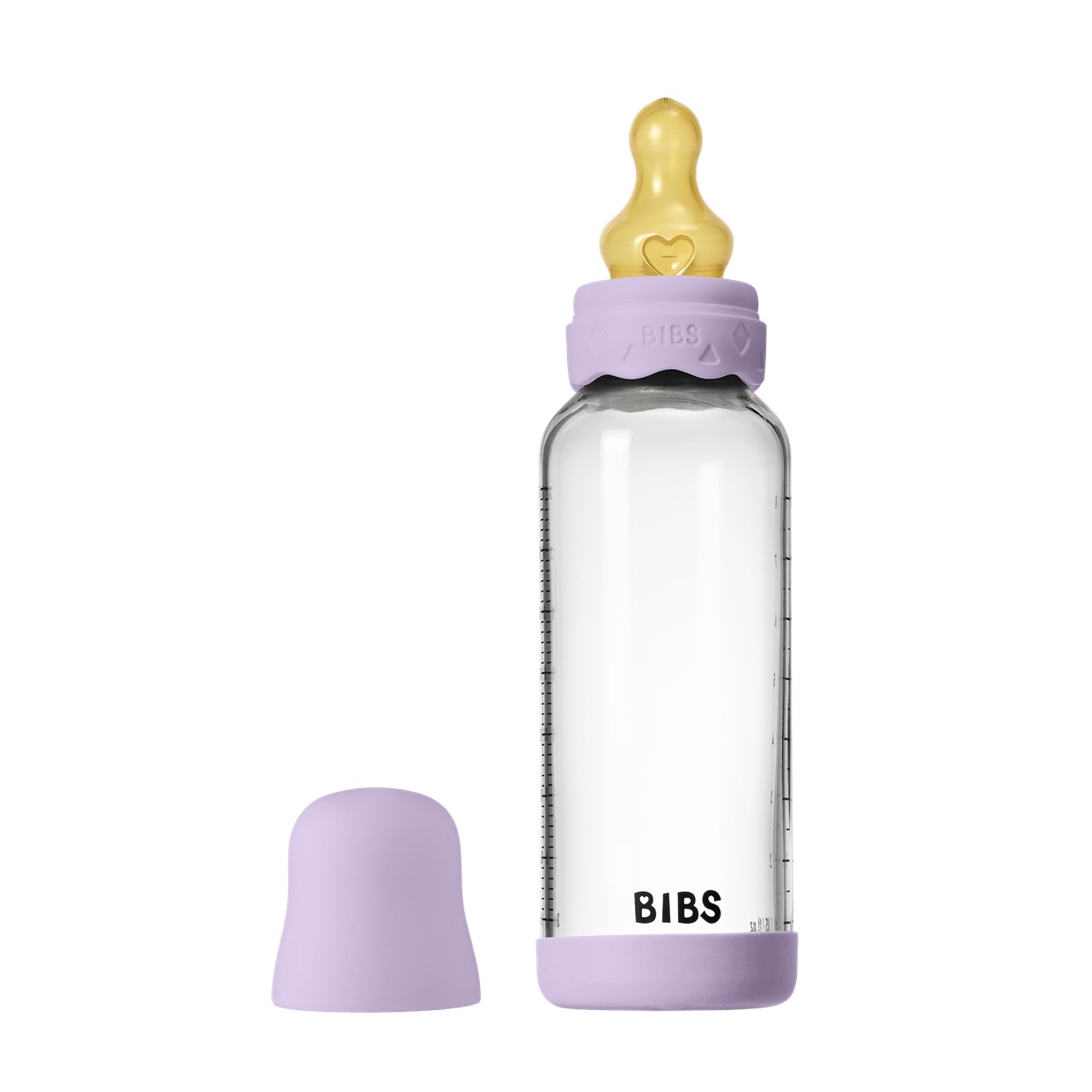 Скляна дитяча пляшечка BIBS Glass Boheme Baby Bottle Round Latex 1 pack 240 мл