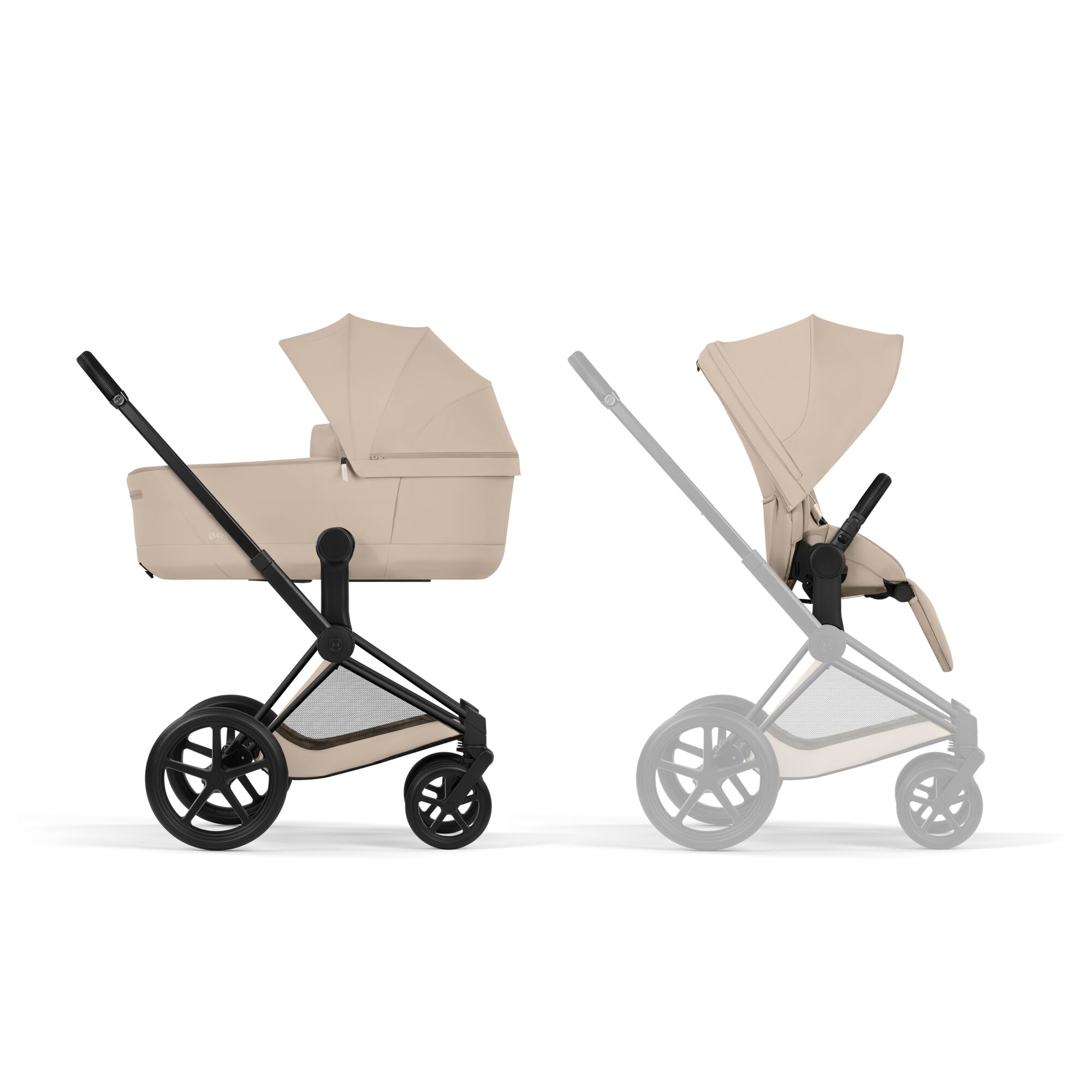 Візочок Cybex Priam 5.0 Cozy Beige на шасі Matt Black 2 в 1 - Зображення 2