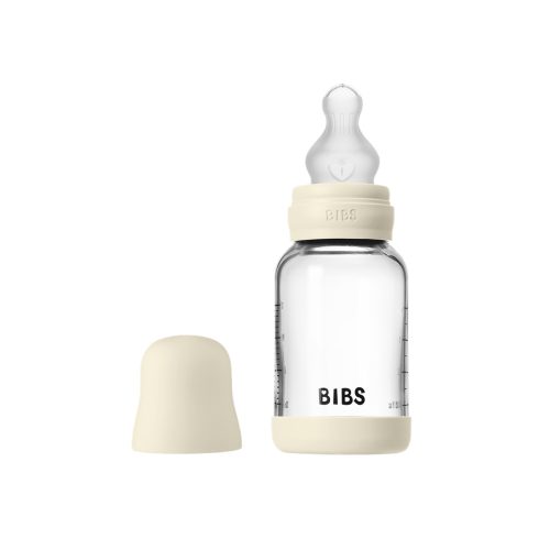 Скляна дитяча пляшечка BIBS Glass Baby Bottle Round Silicone 120 мл Slow Flow