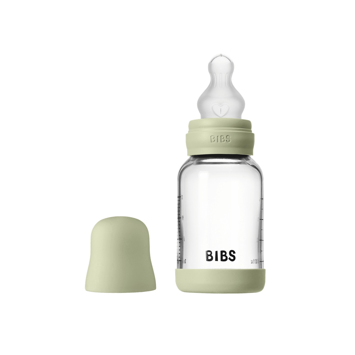 Скляна дитяча пляшечка BIBS Glass Baby Bottle Round Silicone 120 мл Slow Flow