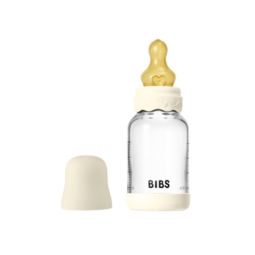 Скляна дитяча пляшечка BIBS Glass Boheme Baby Bottle Round Latex 120 мл Slow Flow