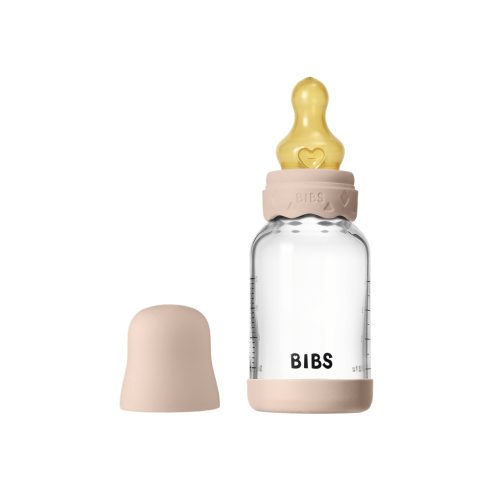 Скляна дитяча пляшечка BIBS Glass Boheme Baby Bottle Round Latex 120 мл Slow Flow