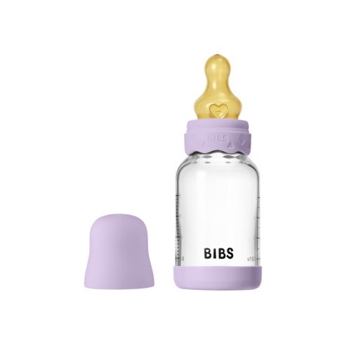 Скляна дитяча пляшечка BIBS Glass Boheme Baby Bottle Round Latex 120 мл Slow Flow